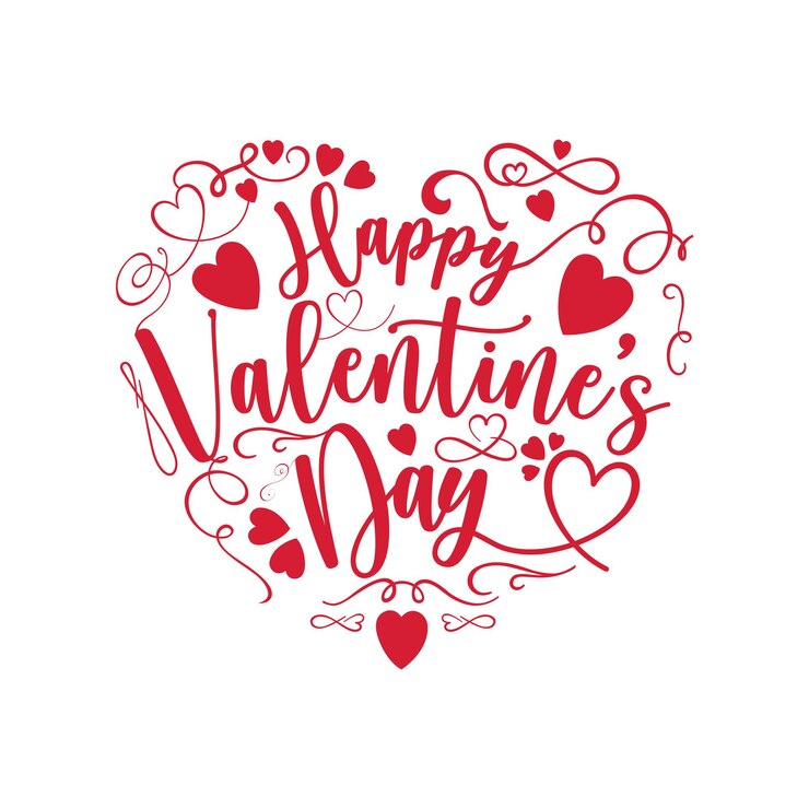 Vettore cartolina d'auguri di buon san valentino. design calligrafico per carte di stampa, banner, poster disegnato a mano.