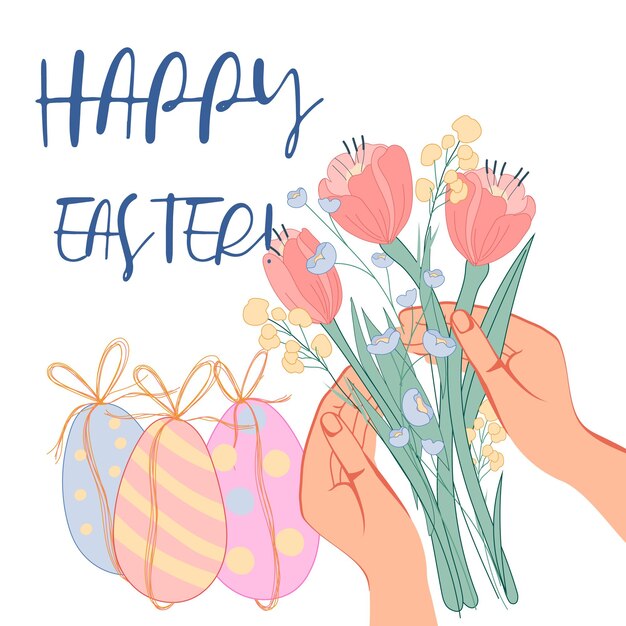 Cartolina d'auguri di buona Pasqua o modello di banner per le vacanze