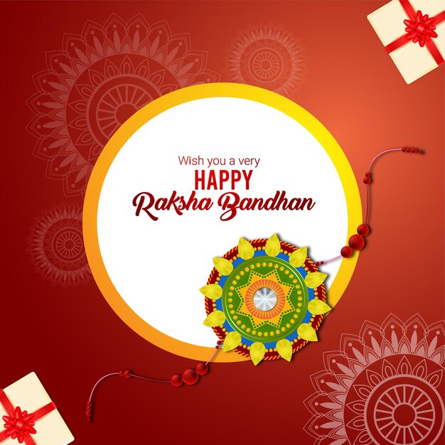 Cartolina d'auguri di celebrazione felice raksha bandhan festival indiano