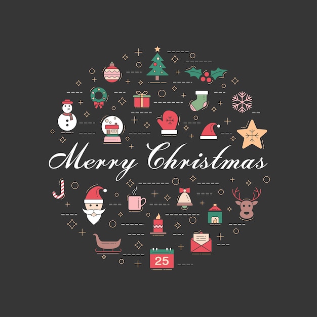 Cartolina d'auguri di Natale, invito o priorità bassa. Elementi di Natale design moderno.