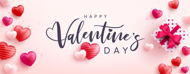 Cartolina d'auguri di San Valentino felice con scritte