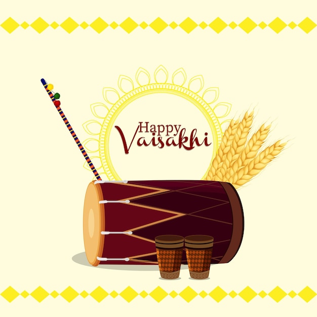 Cartolina d'auguri felice dell'illustrazione di vaisakhi