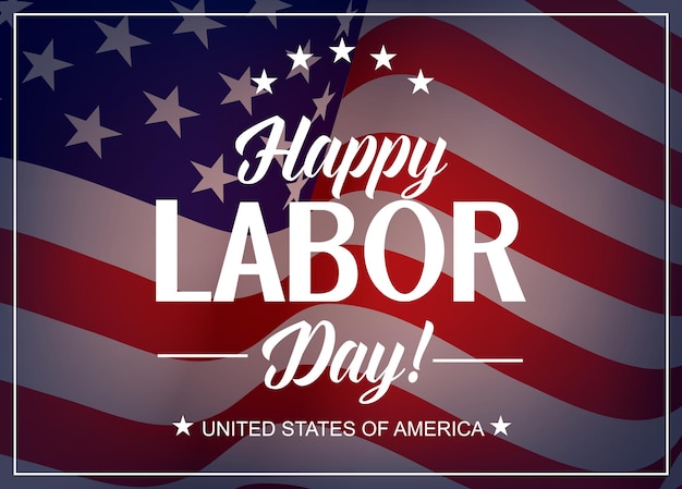 Cartolina d'auguri felice di vettore di festa di festa del lavoro USA