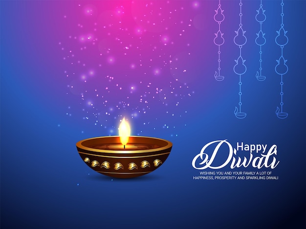 Cartolina d'auguri per la felice celebrazione di Diwali del festival indiano