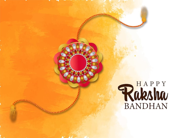 Cartolina d'auguri realistica di celebrazione di raksha bandhan con illustrazione vettoriale