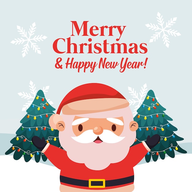 Cartolina di Natale con Babbo Natale .illustrazione vettoriale