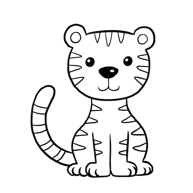 cartone animato animale carino kawaii doodle colorazione pagina disegno