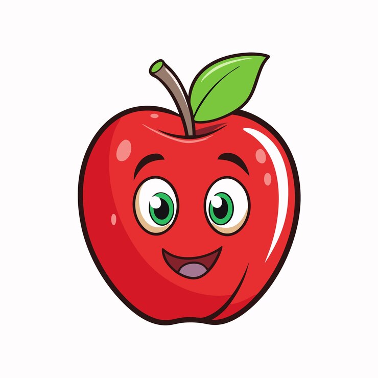 cartone animato apple carino Illustrazione