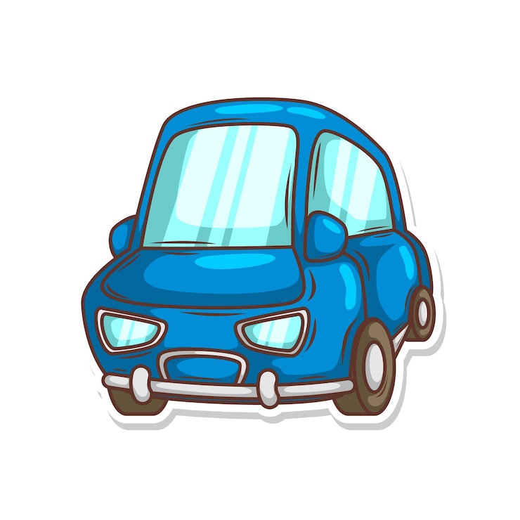 Vettore cartone animato auto carino trasporto illustrazione arte