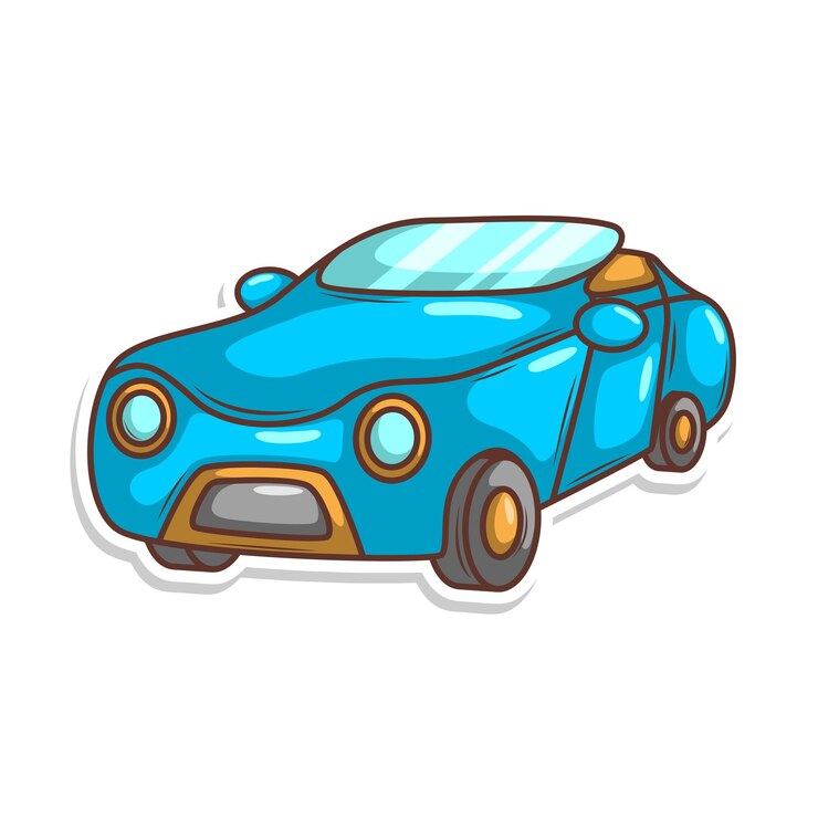 Vettore cartone animato auto carino trasporto illustrazione arte