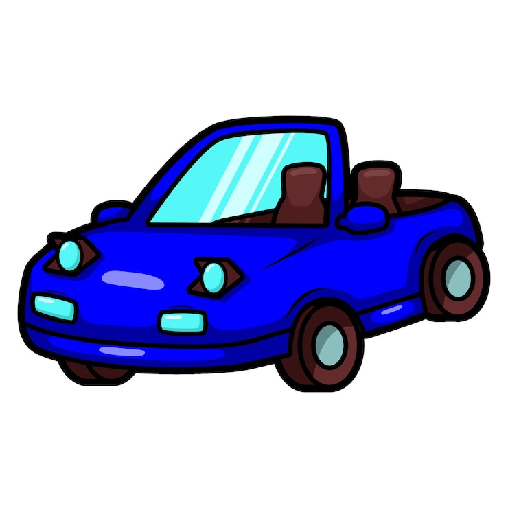 Vettore cartone animato auto carino trasporto illustrazione arte