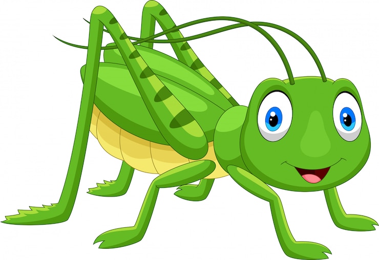 Vettore cartone animato carino cavalletta
