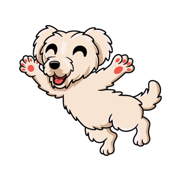 Cartone animato carino cucciolo di cane maltese