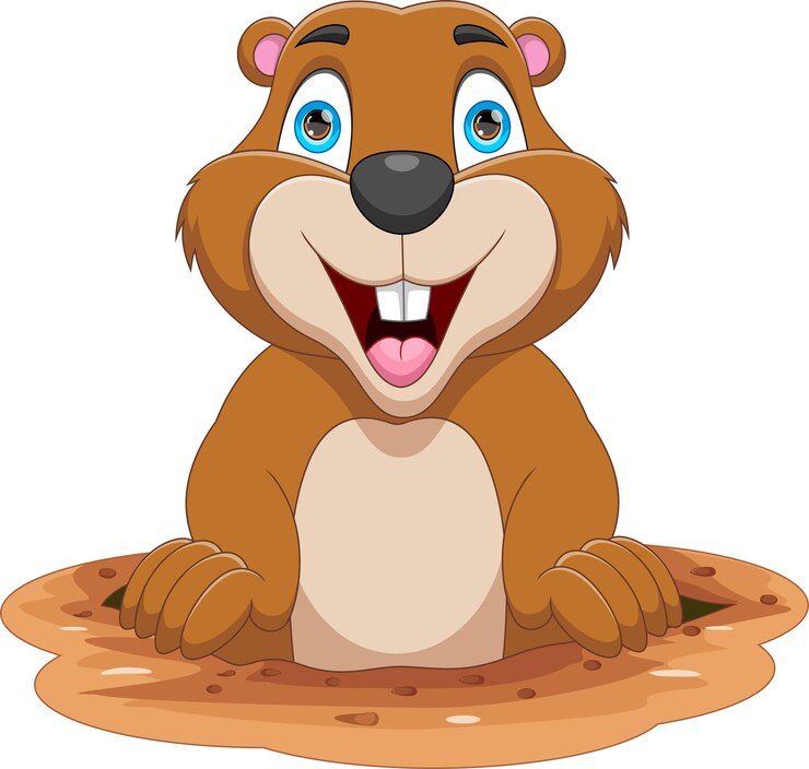 Vettore cartone animato carino marmotta