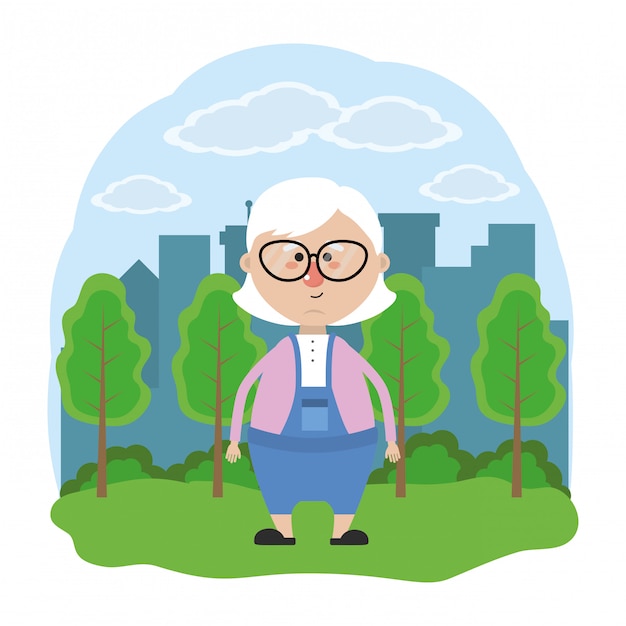 Cartone animato carino nonna