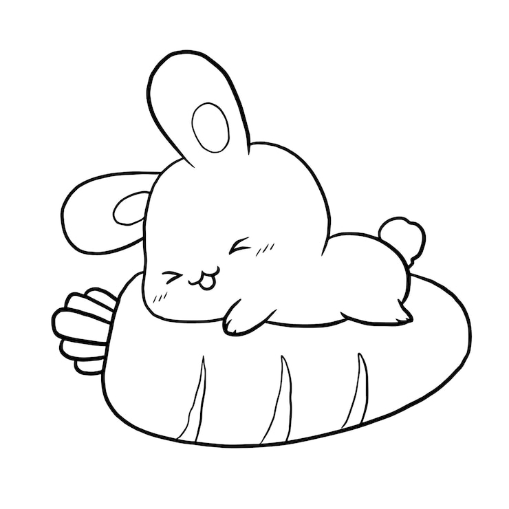 cartone animato coniglio carino animale doodle kawaii anime colorazione pagina carino illustrazione clip art carattere