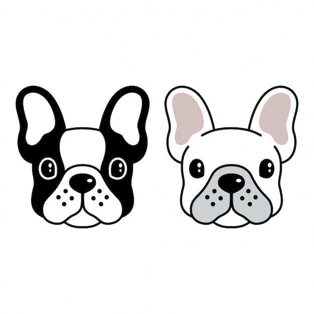 cartone animato di faccia bulldog