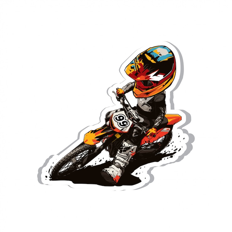 cartone animato di motocross