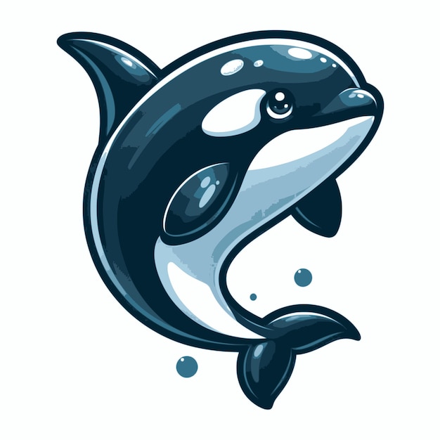 cartone animato di orca su sfondo trasparente