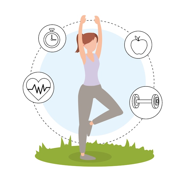 Cartone animato fitness salute