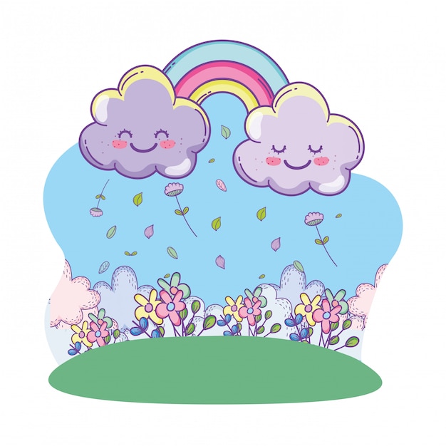 Cartone animato paesaggio carino