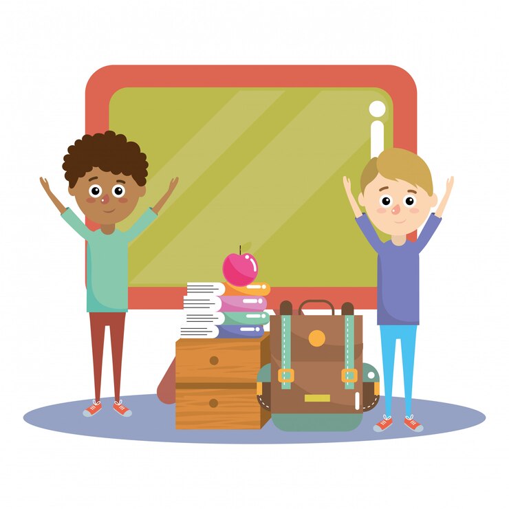Vettore cartone animato scuola elementare