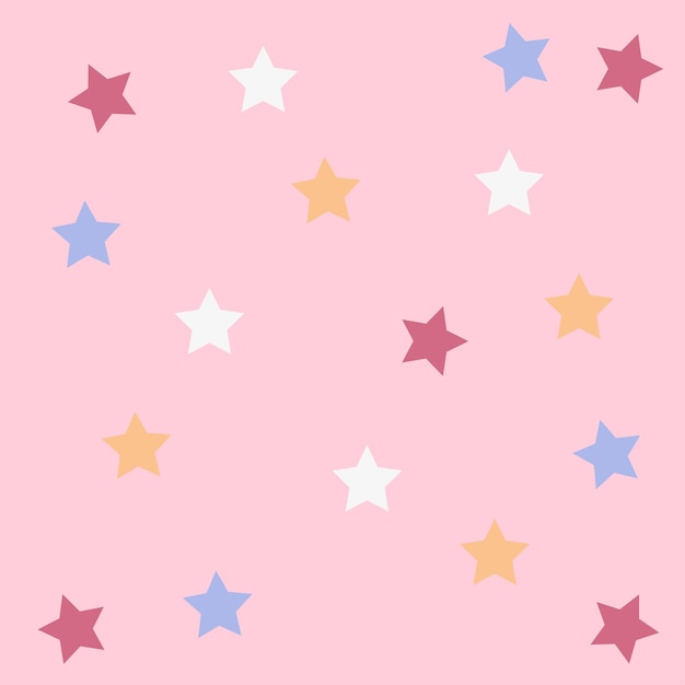 Cartone animato stelle sfondo rosa Sfondo dello spazio Sfondo per bambini Illustrazione vettoriale