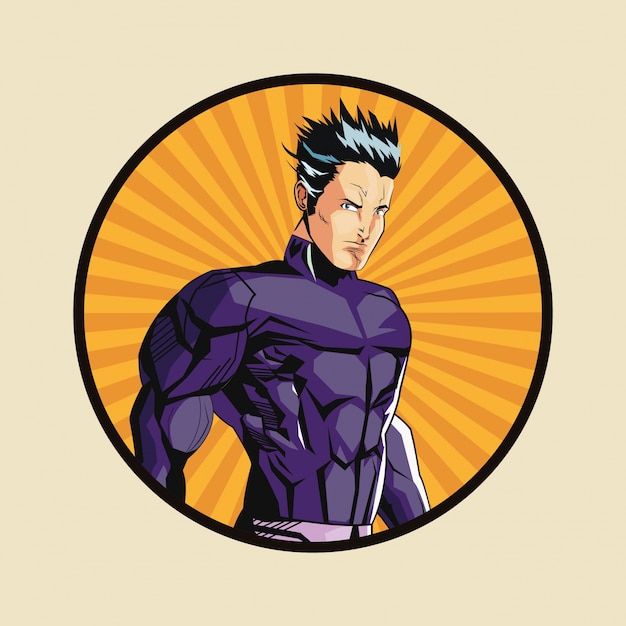 Cartone animato uomo supereroe