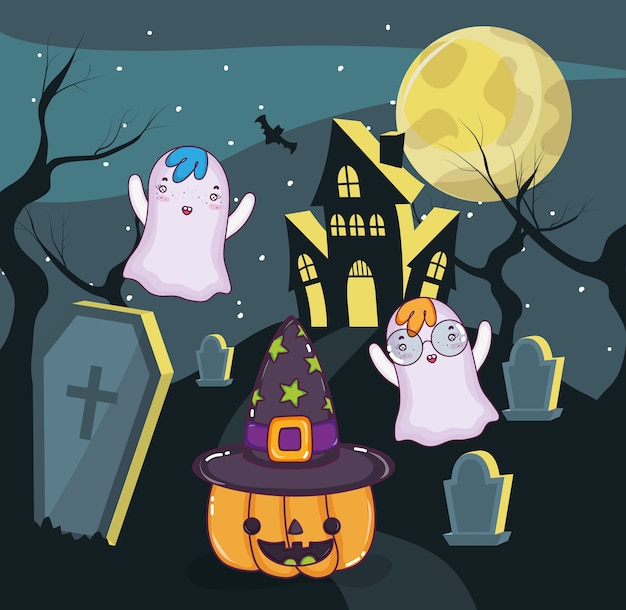 Cartoni animati di fantasmi di Halloween