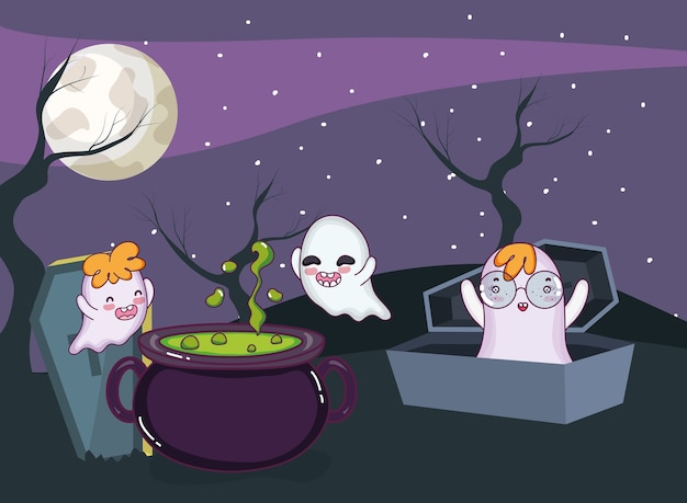 Cartoni animati di fantasmi di Halloween