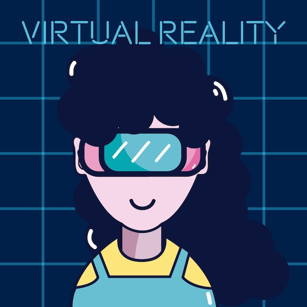 Cartoni animati di tecnologia di realtà virtuale