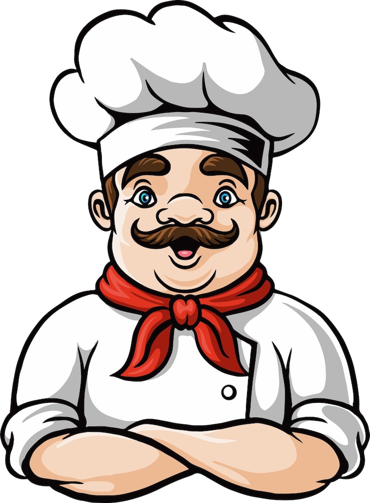 Vettore cartoon chef uomo mascotte design