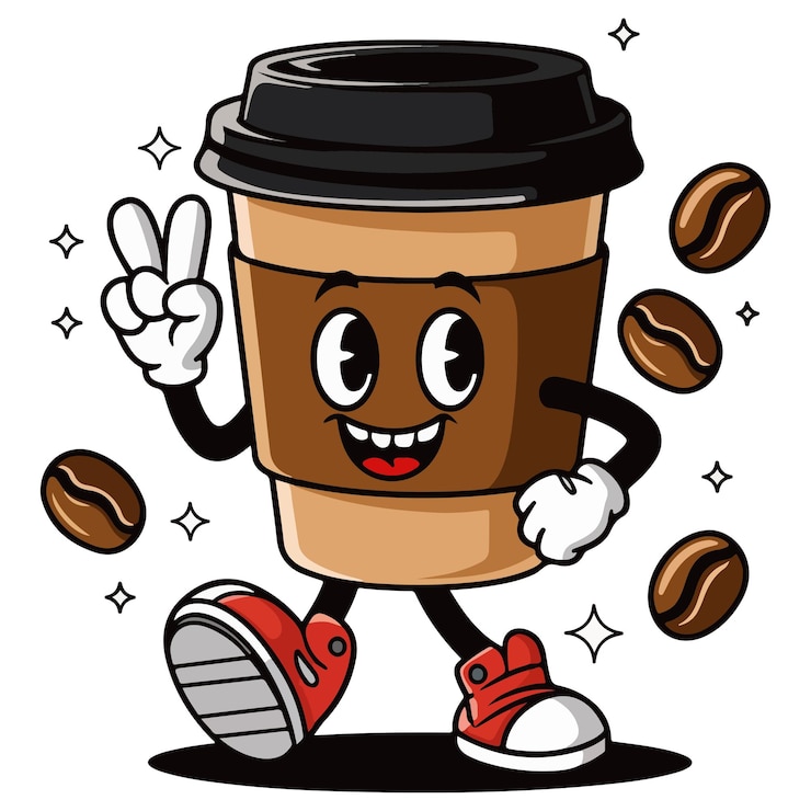 Vettore cartoon coppa da caffè clipart