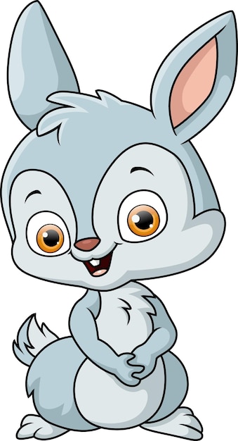 Cartoon di coniglio carino su sfondo bianco