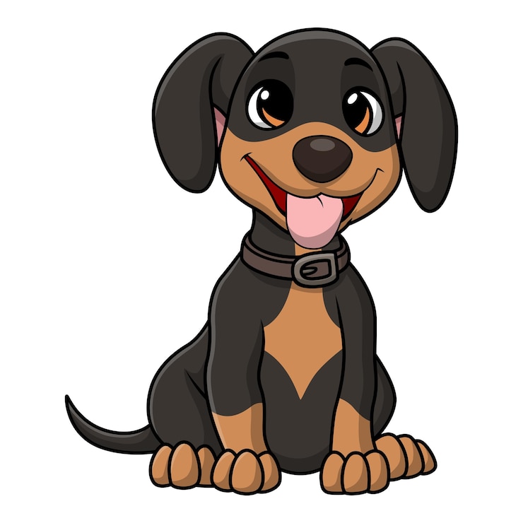 Cartoon di un cane carino su sfondo bianco