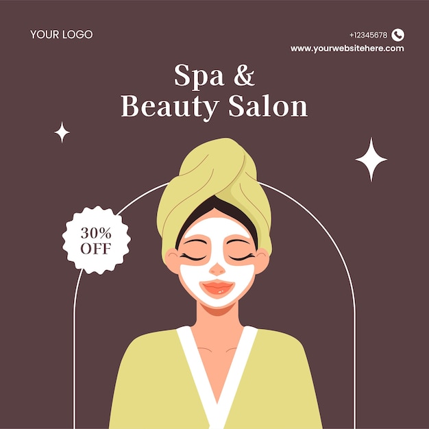 Cartoon Flat Style Background per Spa e Wellness Illustrazione per i social media