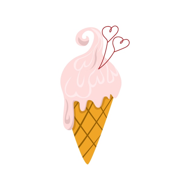 Cartoon gelato adesivo carino per il giorno di San Valentino Clip art illustrazione vettoriale