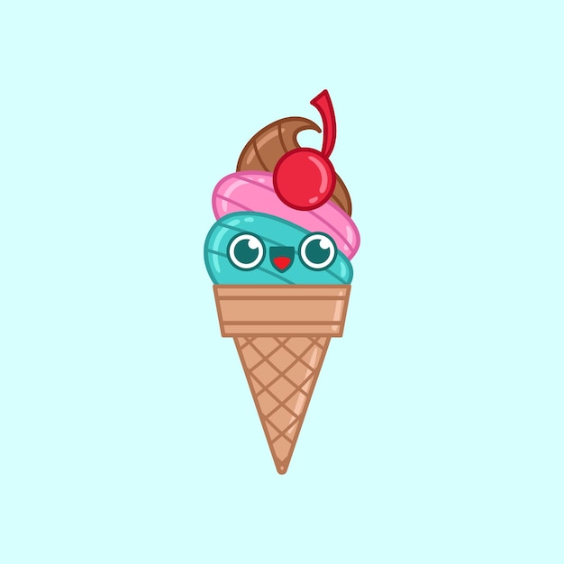 Cartoon gelato simpatico personaggio illustrazione