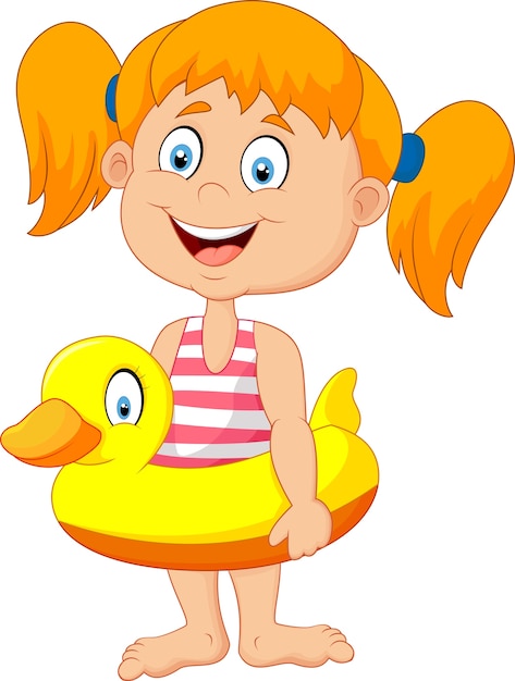 Cartoon Girl con anello gonfiabile