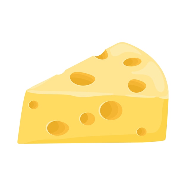 Cartoon illustrazione vettoriale oggetto isolato cibo una fetta di formaggio