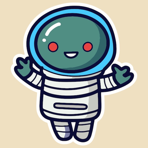 Cartoon spaziale carino di astronauta isolato su uno sfondo adesivo patch carino isolatoPNG