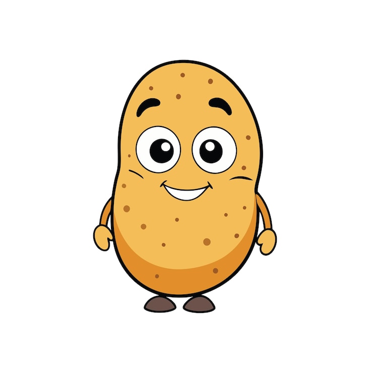 Vettore cartoons cute stile di patate cute divertente illustrazione di patate