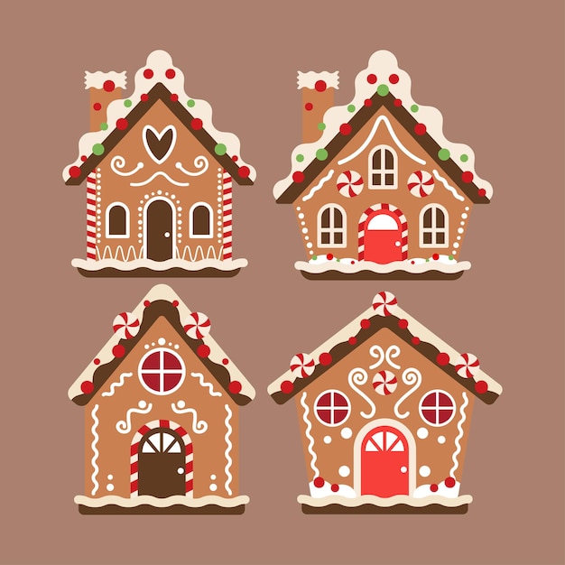 Casa di pan di zenzero di Natale con dolci Illustrazione vettoriale