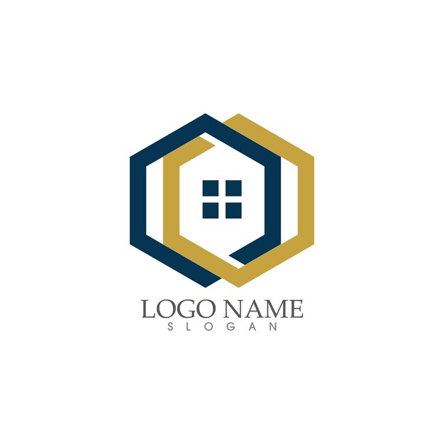 Casa e casa, proprietà e costruzione Logo design