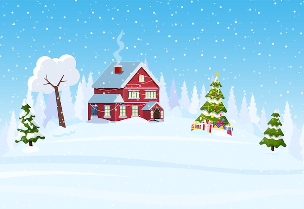 Casa suburbana coperta di neve.