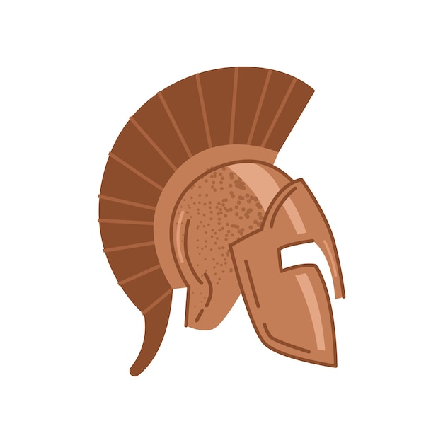 Casco di antico guerriero o combattente spartano