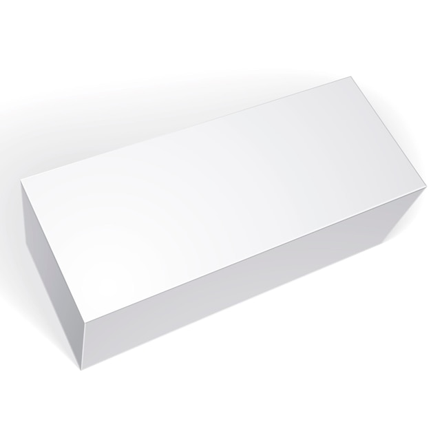 Casella vuota vettoriale isolata su sfondo bianco, modello per il design della confezione, metti la tua immagine sopra la confezione in modalità moltiplica, illustrazione eps 8.