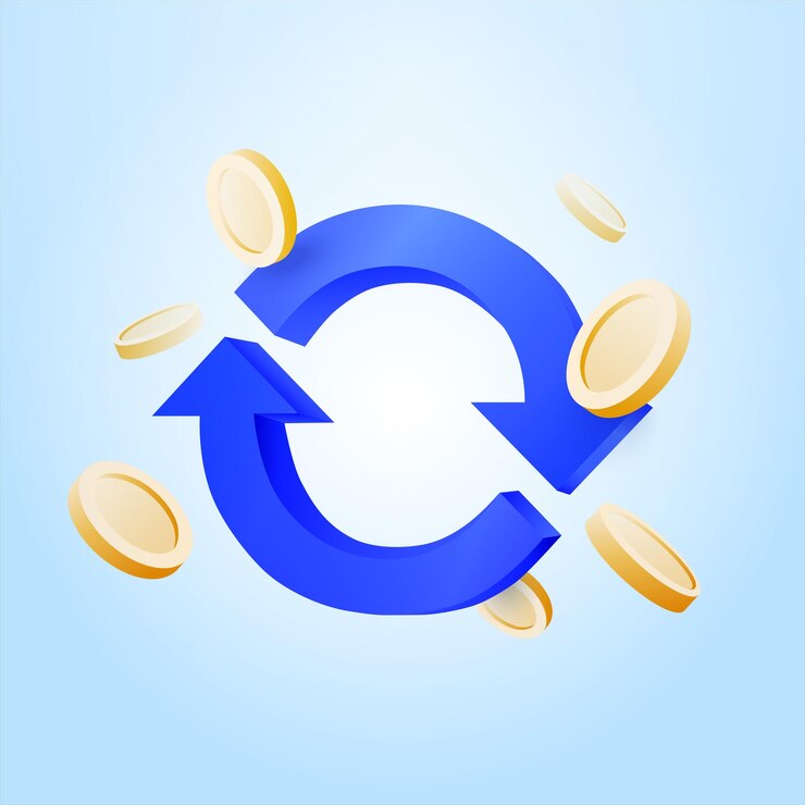 Cashback e restituzione negli acquisti online. Pagamento digitale con concetto di rimborso