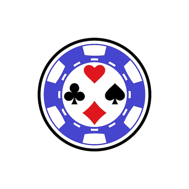 Casino e Poker Chips Icon Vector Logo Template Illustrazione Design