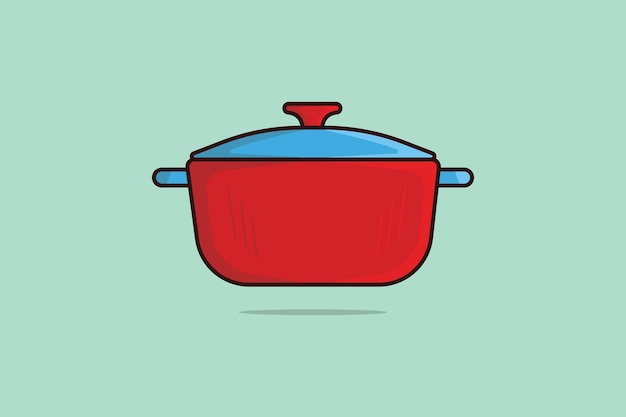 Casserole Dish Kitchen Cooking Pot illustrazione vettoriale Elettrodomestico da cucina elemento icona concetto